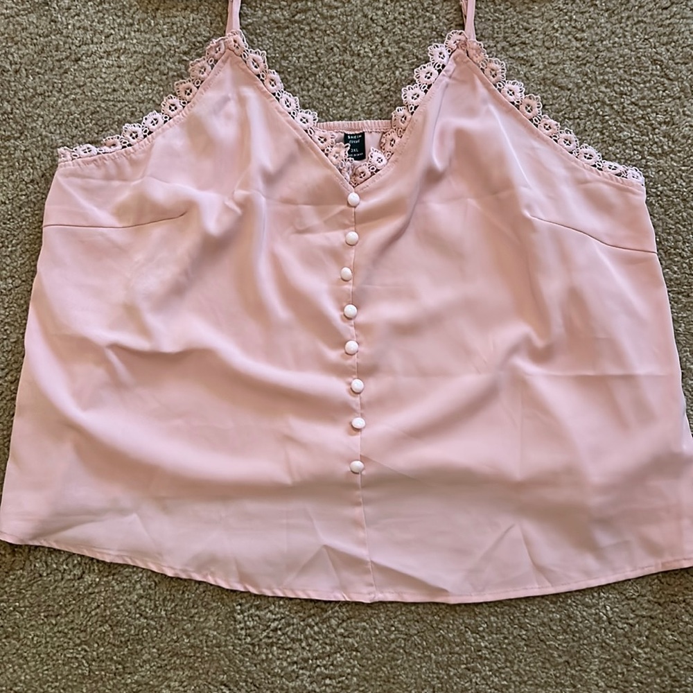 Shein Curve Lace Trim Cami Top